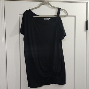 Black Asymetrical Tunic Top